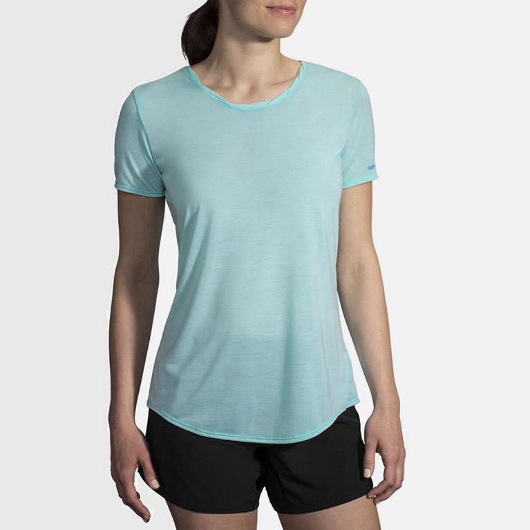 Brooks Distance Mujer Camisetas Manga Corta - Azules (4781YVNCB)